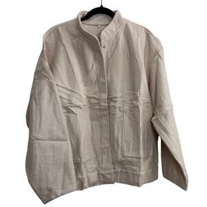 NWT Women's Casual Cream Wool Jacket Outerwear Retro Preppy Collar XL